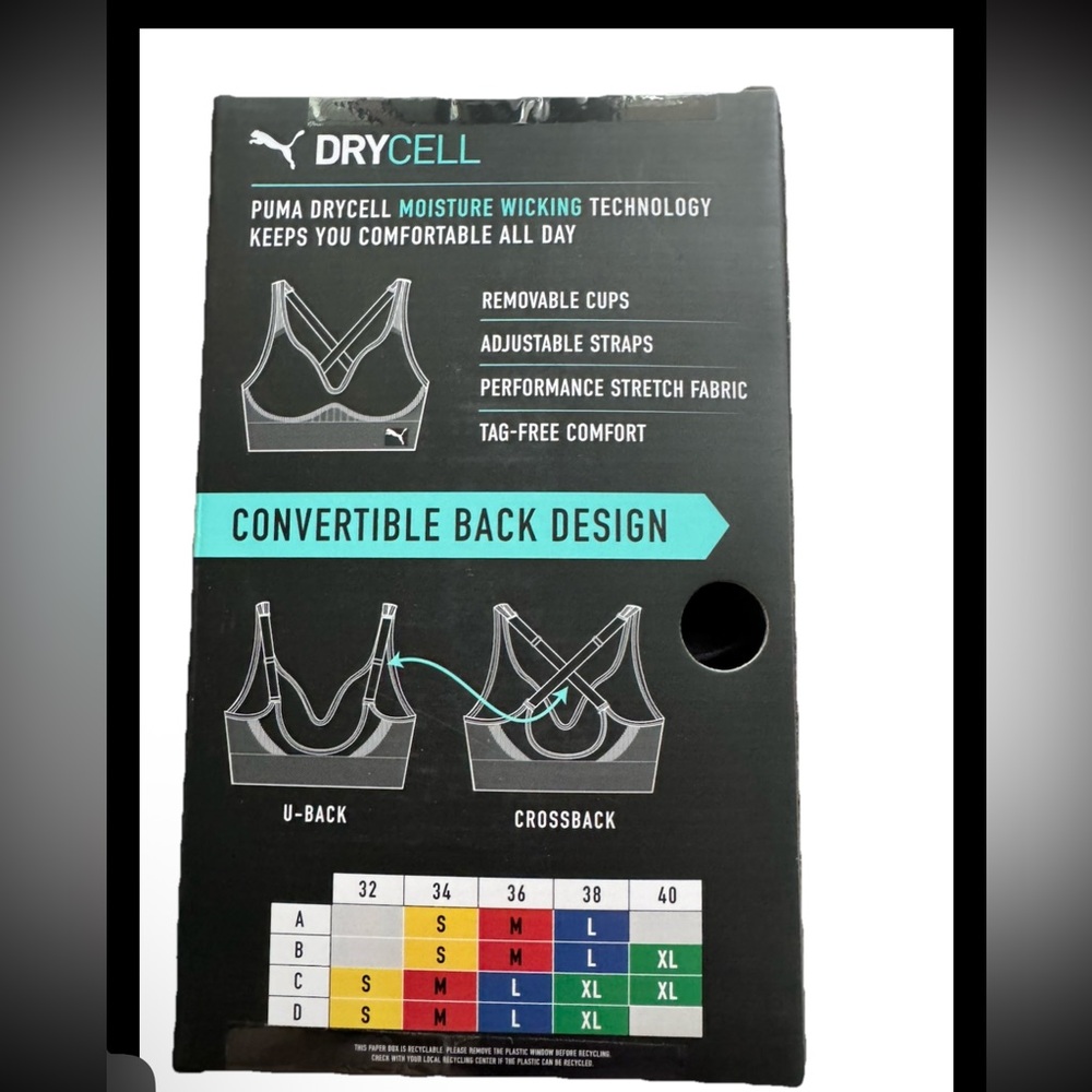 PUMA Seamless Sports Bra 2-pack Women's Performance, Black,Pink size M - Picture 2 of 2